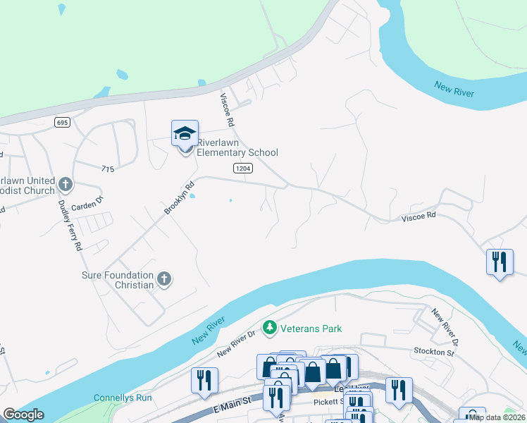 map of restaurants, bars, coffee shops, grocery stores, and more near 7864 Brooklyn Road in Fairlawn