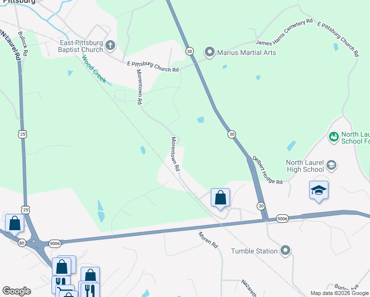 map of restaurants, bars, coffee shops, grocery stores, and more near 616 Morentown Road East in London