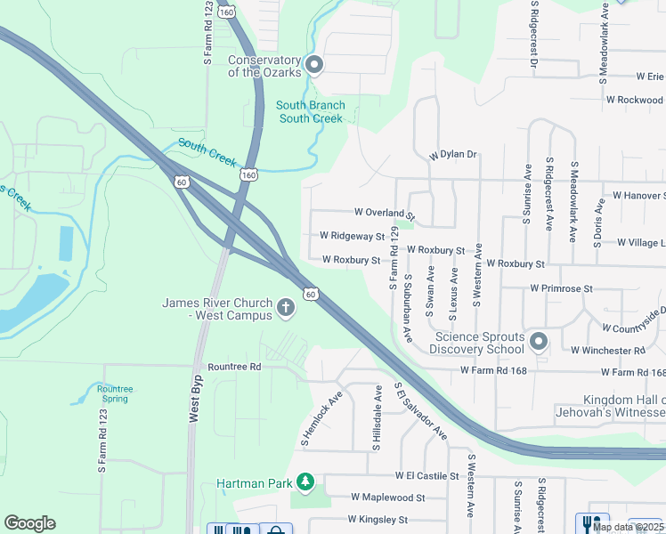 map of restaurants, bars, coffee shops, grocery stores, and more near 3846 West Roxbury Street in Springfield