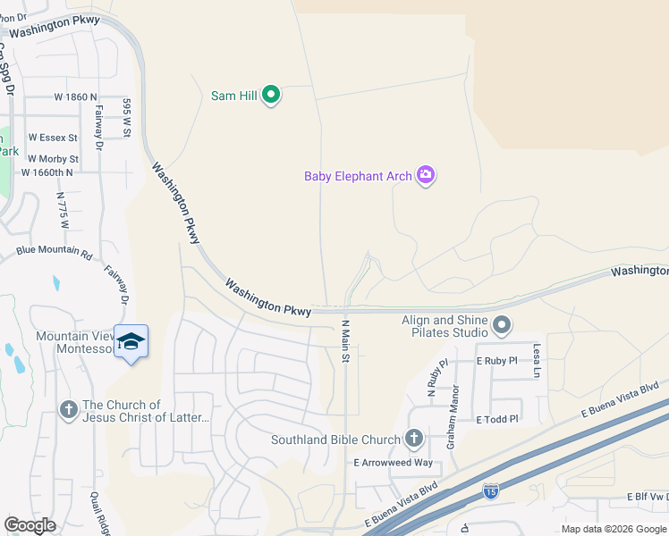 map of restaurants, bars, coffee shops, grocery stores, and more near Unnamed Road in Washington