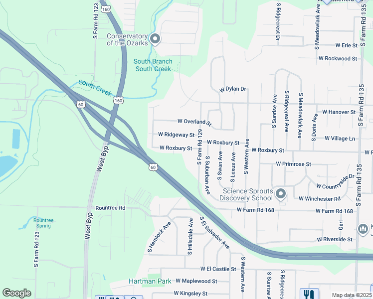 map of restaurants, bars, coffee shops, grocery stores, and more near 3785 West Roxbury Street in Springfield