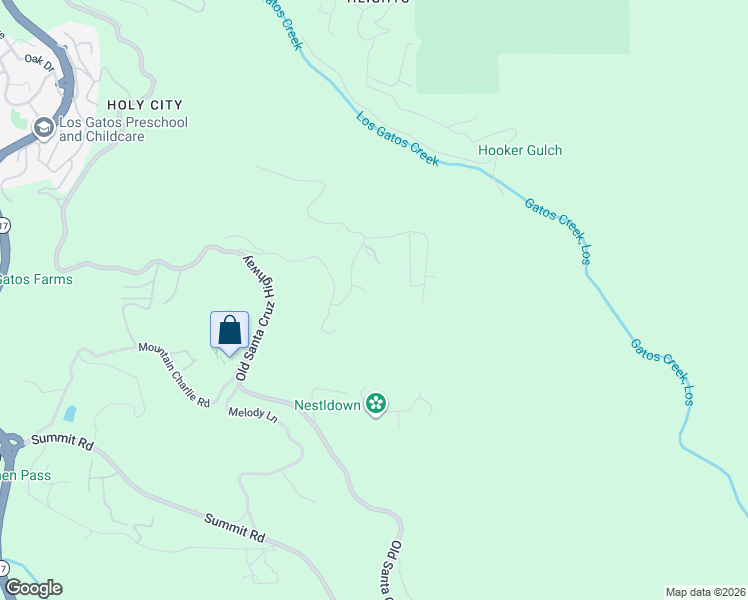 map of restaurants, bars, coffee shops, grocery stores, and more near 22116 Call of the Wild Road in Los Gatos