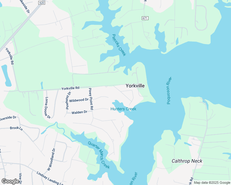 map of restaurants, bars, coffee shops, grocery stores, and more near 105 Fairfield Drive in Yorktown