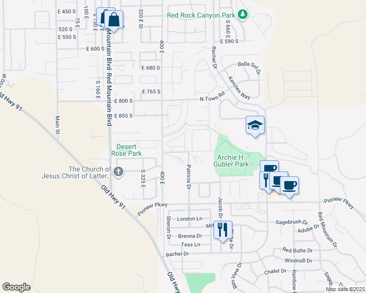 map of restaurants, bars, coffee shops, grocery stores, and more near 2533 Bella Vista Drive in Santa Clara