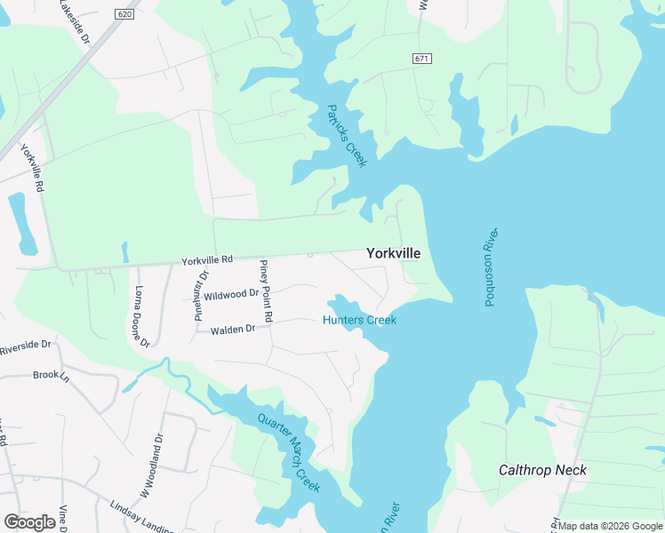 map of restaurants, bars, coffee shops, grocery stores, and more near 103 Fairfield Dr in Yorktown