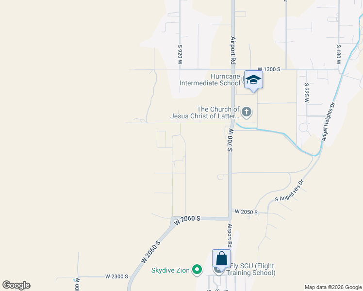 map of restaurants, bars, coffee shops, grocery stores, and more near 1688 South 920 West in Hurricane