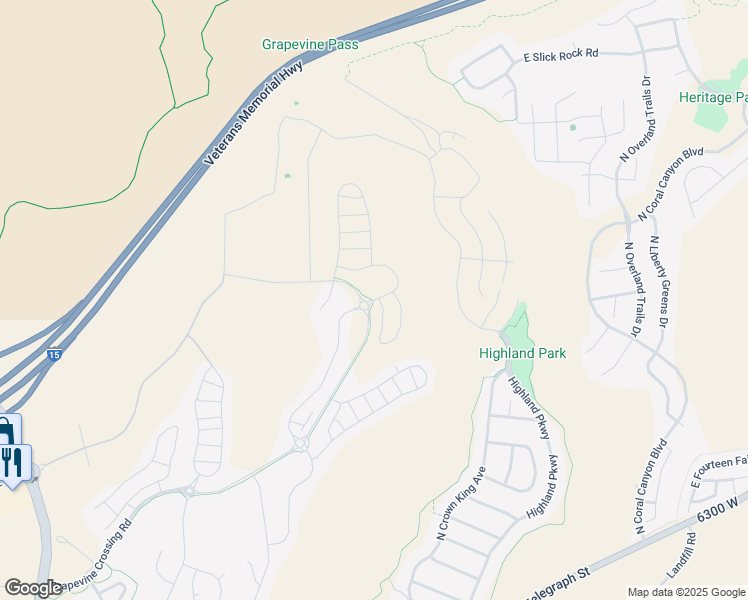 map of restaurants, bars, coffee shops, grocery stores, and more near North Arena Roja Drive in Washington
