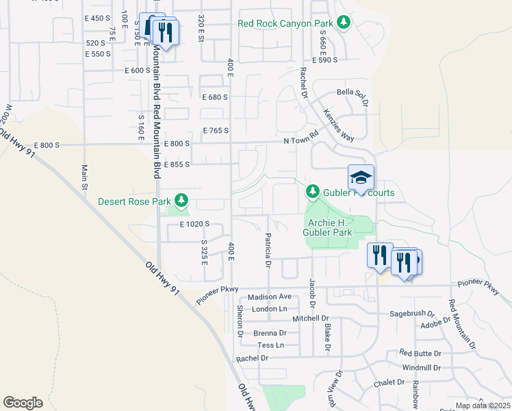 map of restaurants, bars, coffee shops, grocery stores, and more near 3923 Bella Vista Drive in Santa Clara
