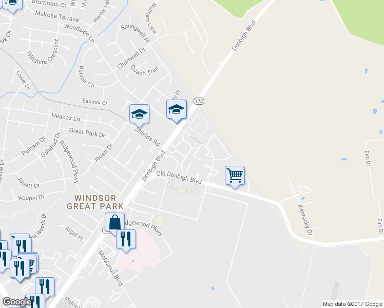 map of restaurants, bars, coffee shops, grocery stores, and more near 1090 Palmerton Drive in Newport News
