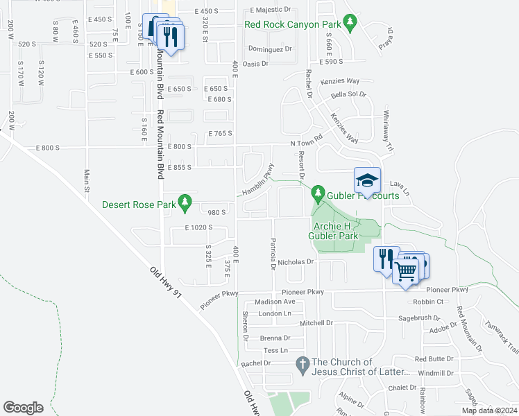 map of restaurants, bars, coffee shops, grocery stores, and more near 3934 Bella Vista Drive in Santa Clara