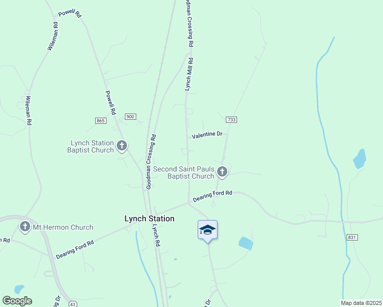 map of restaurants, bars, coffee shops, grocery stores, and more near 504 Lynch Mill Road in Lynch Station