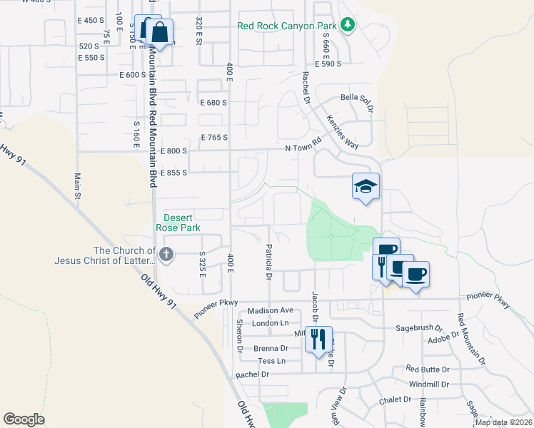 map of restaurants, bars, coffee shops, grocery stores, and more near 2488 Manzoni Road in Santa Clara