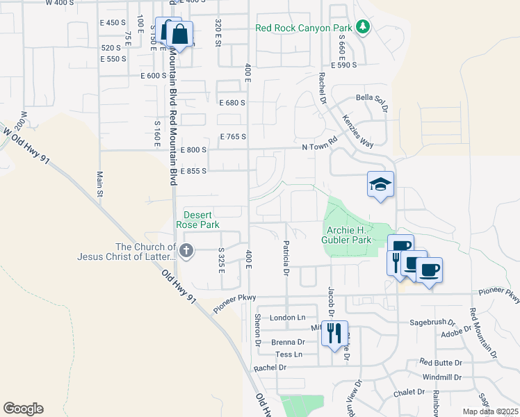 map of restaurants, bars, coffee shops, grocery stores, and more near 2480 Bella Vista Drive in Santa Clara