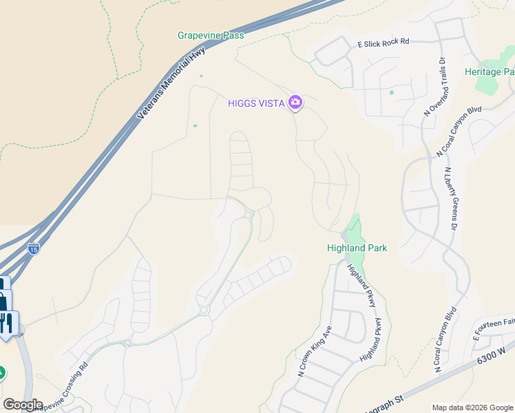 map of restaurants, bars, coffee shops, grocery stores, and more near North Arena Roja Drive in Washington
