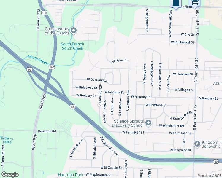 map of restaurants, bars, coffee shops, grocery stores, and more near 3785 West Roxbury Street in Springfield