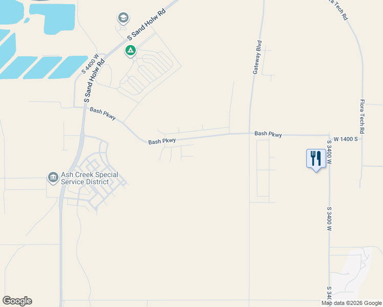 map of restaurants, bars, coffee shops, grocery stores, and more near 3918 West 1570 South in Hurricane