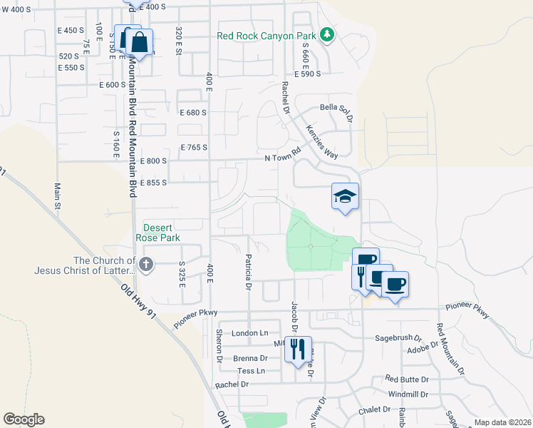 map of restaurants, bars, coffee shops, grocery stores, and more near 3842 Tuscany Drive in Santa Clara