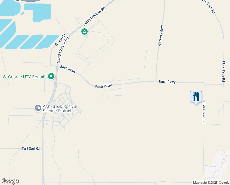 map of restaurants, bars, coffee shops, grocery stores, and more near South 3960 West in Hurricane