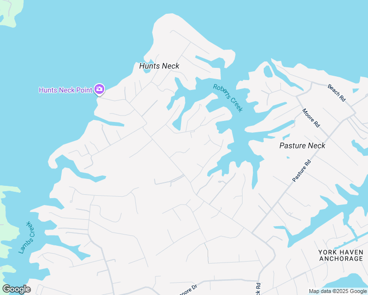 map of restaurants, bars, coffee shops, grocery stores, and more near 234 Hunts Neck Road in Poquoson