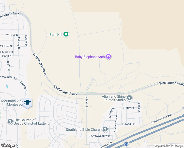 map of restaurants, bars, coffee shops, grocery stores, and more near Unnamed Road in Washington