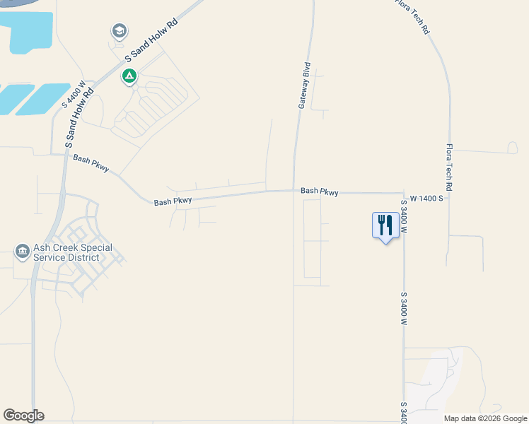 map of restaurants, bars, coffee shops, grocery stores, and more near Strawberry Avenue in Hurricane