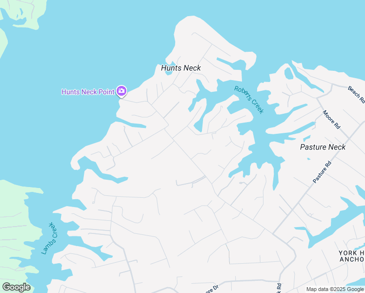 map of restaurants, bars, coffee shops, grocery stores, and more near 234 Hunts Neck Road in Poquoson