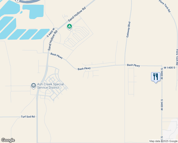 map of restaurants, bars, coffee shops, grocery stores, and more near 3997 West 1500 South in Hurricane