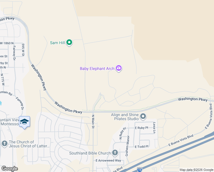 map of restaurants, bars, coffee shops, grocery stores, and more near Unnamed Road in Washington