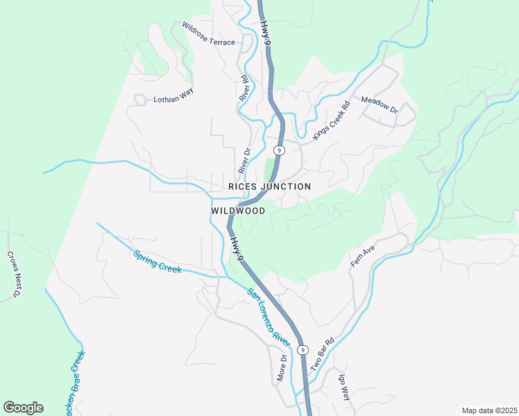 map of restaurants, bars, coffee shops, grocery stores, and more near 320 Fireside Road in Boulder Creek