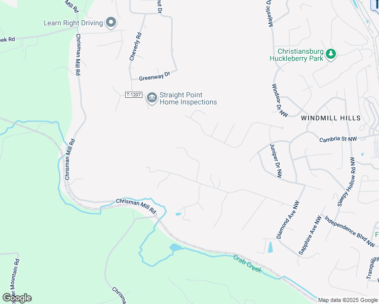 map of restaurants, bars, coffee shops, grocery stores, and more near 455 Diamond Crest Court Northwest in Christiansburg