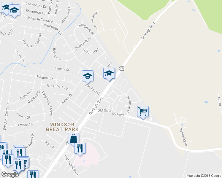 map of restaurants, bars, coffee shops, grocery stores, and more near 1221 Palmerton Drive in Newport News