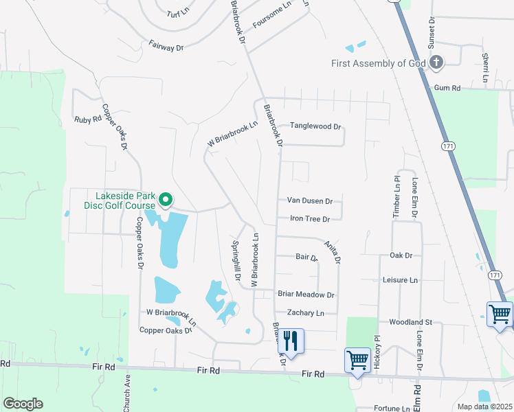 map of restaurants, bars, coffee shops, grocery stores, and more near 101 Cedar Lane in Carl Junction