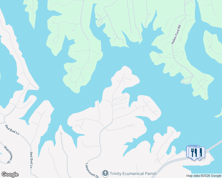 map of restaurants, bars, coffee shops, grocery stores, and more near 915 Lakemount Drive in Moneta