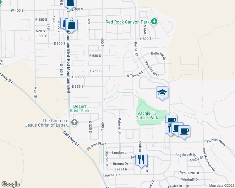 map of restaurants, bars, coffee shops, grocery stores, and more near 2577 Bella Vista Drive in Santa Clara