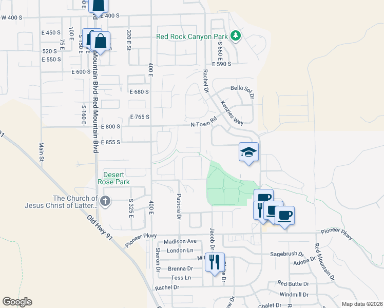 map of restaurants, bars, coffee shops, grocery stores, and more near 2520 Blackhawk Drive in Santa Clara