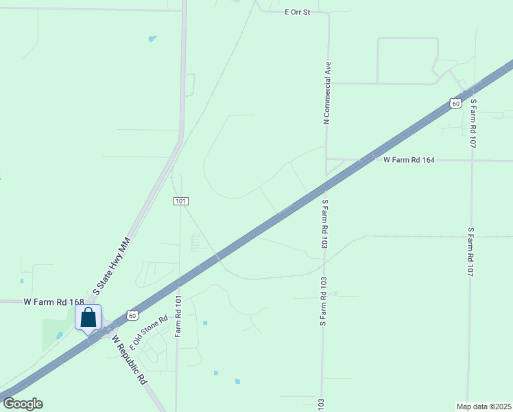 map of restaurants, bars, coffee shops, grocery stores, and more near 6411 U.S. 60 in Republic