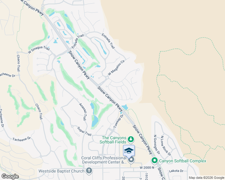 map of restaurants, bars, coffee shops, grocery stores, and more near 2139 West Cougar Rock Circle in St. George