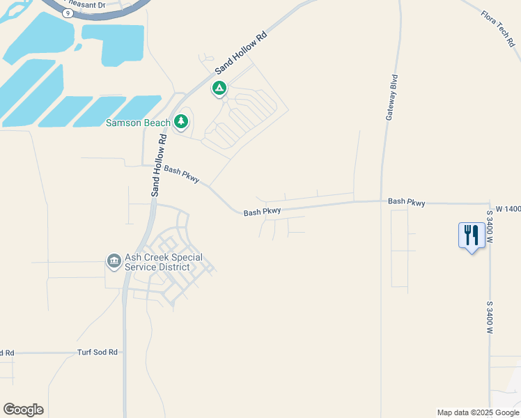 map of restaurants, bars, coffee shops, grocery stores, and more near 4041 West 1440 South in Hurricane