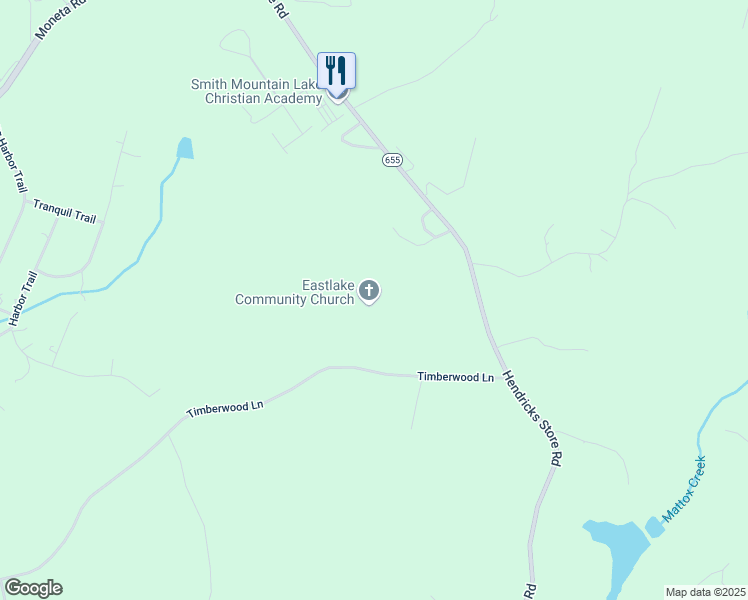 map of restaurants, bars, coffee shops, grocery stores, and more near 1201 Timberwood Lane in Moneta