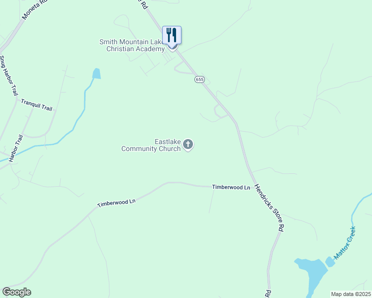 map of restaurants, bars, coffee shops, grocery stores, and more near 1201 Timberwood Lane in Moneta