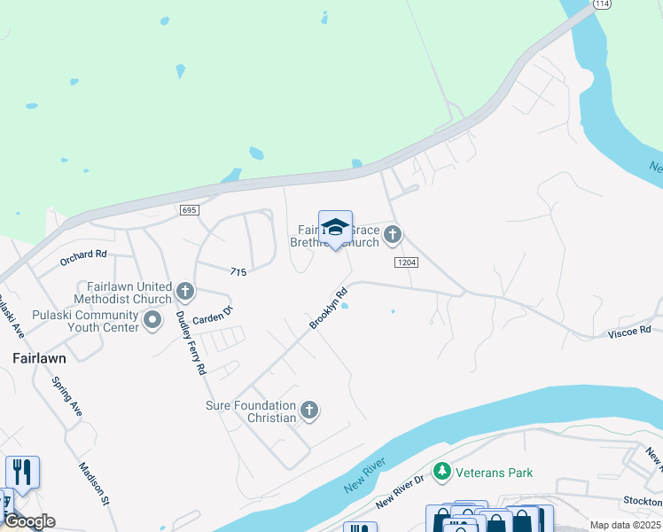 map of restaurants, bars, coffee shops, grocery stores, and more near 8100 Beth Nelson Drive in Fairlawn