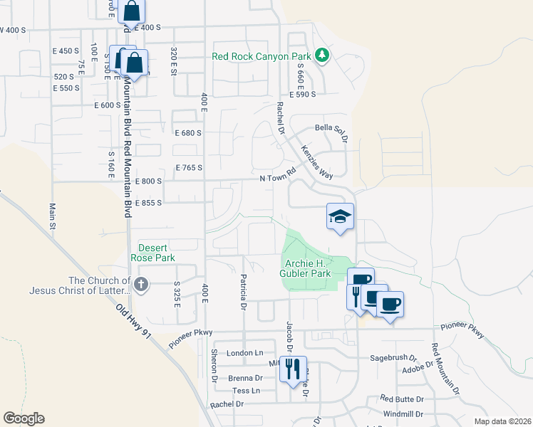 map of restaurants, bars, coffee shops, grocery stores, and more near 3837 West Lazy River Circle in Santa Clara