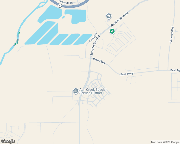 map of restaurants, bars, coffee shops, grocery stores, and more near 45 Sand Hollow Road in Hurricane