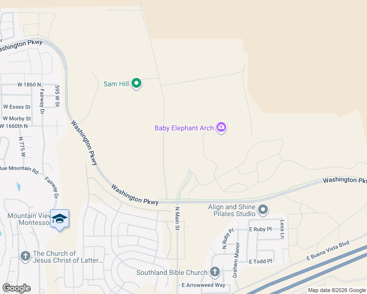 map of restaurants, bars, coffee shops, grocery stores, and more near Unnamed Road in Washington