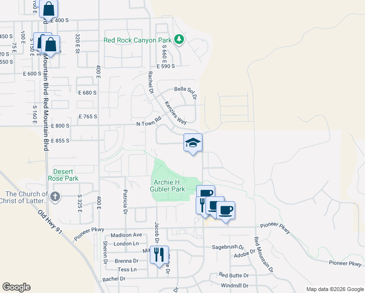 map of restaurants, bars, coffee shops, grocery stores, and more near 3800 Paradise Village Dr in Santa Clara