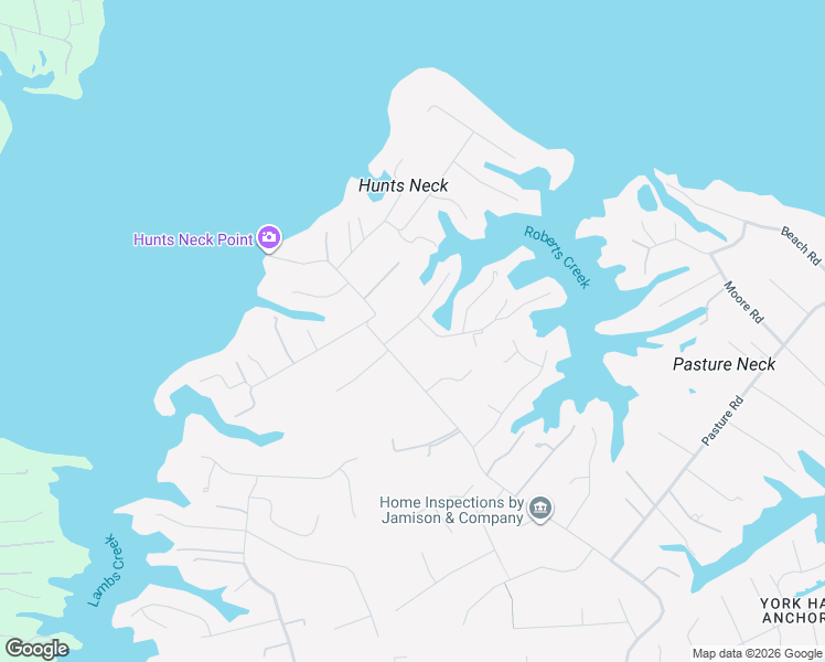 map of restaurants, bars, coffee shops, grocery stores, and more near 244 Hunts Neck Road in Poquoson