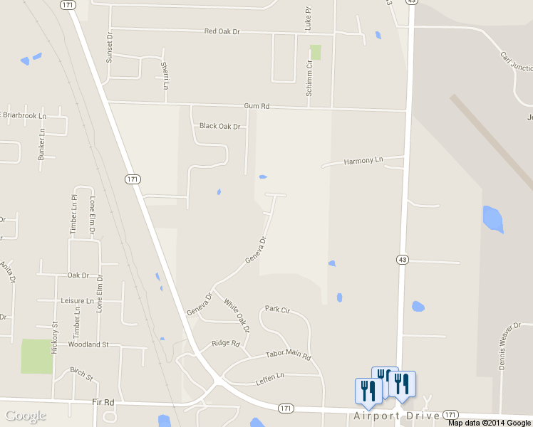 map of restaurants, bars, coffee shops, grocery stores, and more near Brussels Drive in Joplin