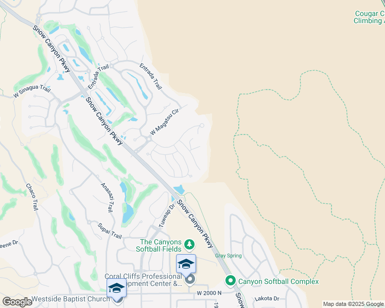 map of restaurants, bars, coffee shops, grocery stores, and more near 2001 West Grayhawk Circle in St. George