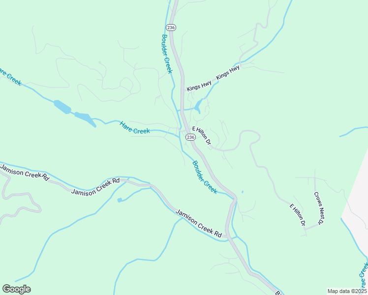 map of restaurants, bars, coffee shops, grocery stores, and more near 16621 Big Basin Way in Boulder Creek