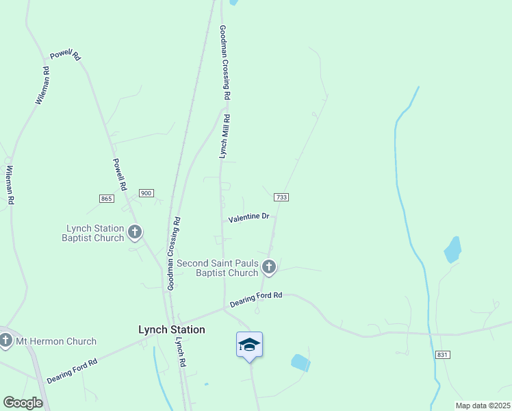 map of restaurants, bars, coffee shops, grocery stores, and more near 73 Valentine Drive in Lynch Station